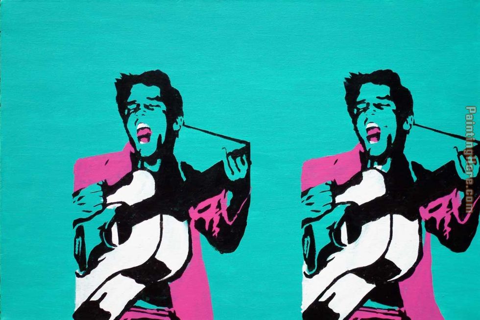 guitar player painting - Pop art guitar player art painting